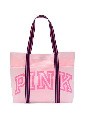 PINK Canvas Tote | Victoria's Secret 
Pink Canvas Tote Bag with Navy-Trim Straps